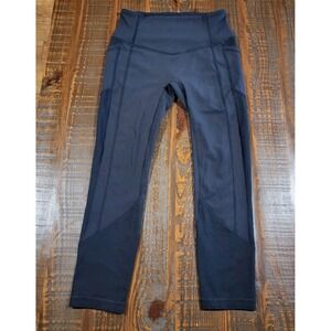 Lululemon All The Right Places Black Cropped Leggings With Pockets Womens Size 6